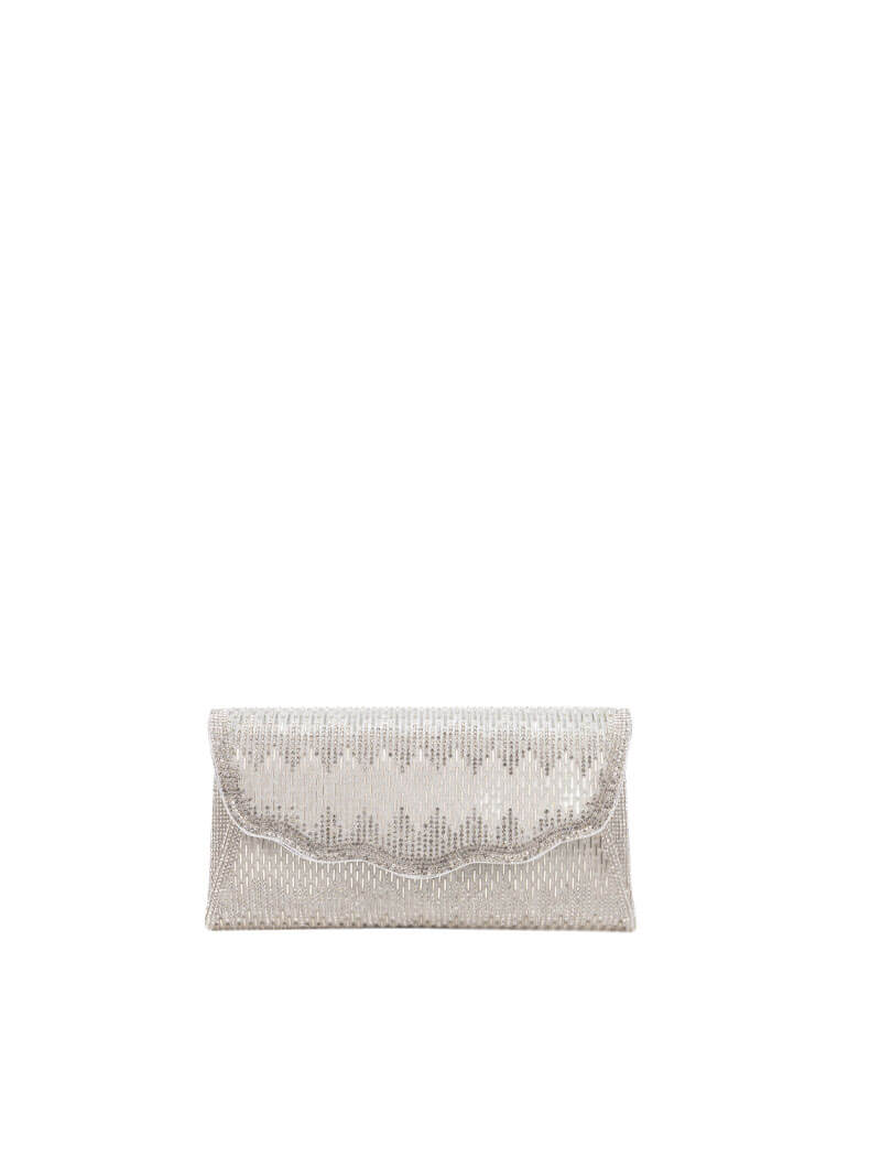 Pochette de soirée à détails perlés